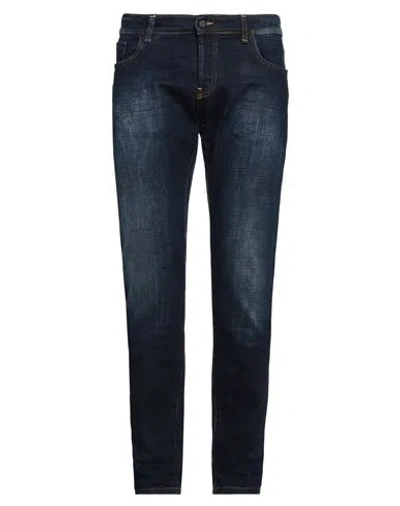 MESSAGERIE MESSAGERIE MAN JEANS BLUE SIZE 33 COTTON, ELASTANE