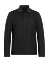 MESSAGERIE MESSAGERIE MAN OVERCOAT & TRENCH COAT BLACK SIZE XXL COTTON, NATURAL WAX