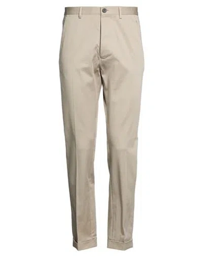 Messagerie Man Pants Beige Size 30 Cotton, Elastane In Gray