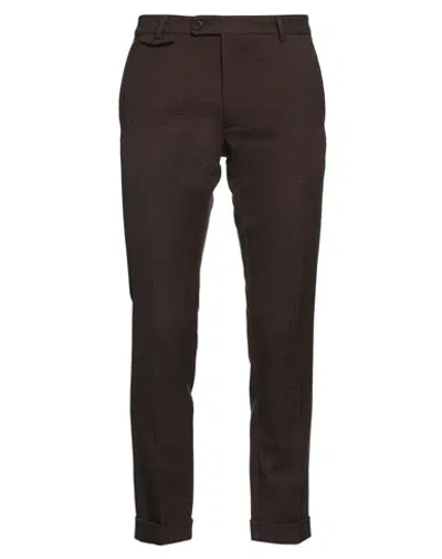 Messagerie Man Pants Brown Size 38 Virgin Wool, Cotton