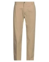 Messagerie Man Pants Camel Size 36 Cotton, Elastane In Beige