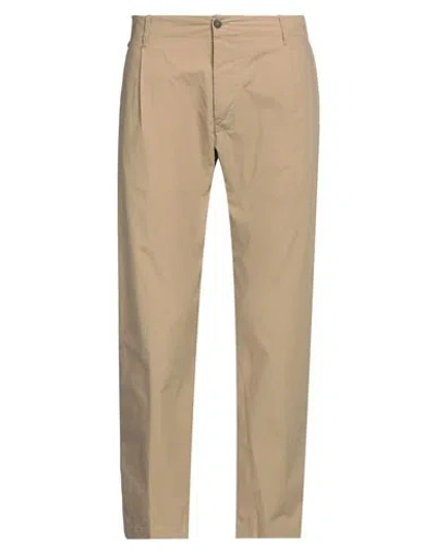 Messagerie Man Pants Camel Size 38 Cotton, Elastane In Beige