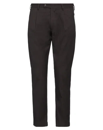 Messagerie Man Pants Dark Brown Size 34 Polyester, Viscose, Wool, Elastane