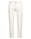 Messagerie Man Pants Ivory Size 32 Cotton, Elastane
