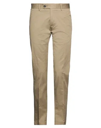 Messagerie Man Pants Khaki Size 28 Cotton, Elastane In Beige