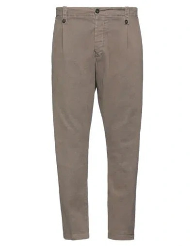 Messagerie Man Pants Khaki Size 38 Cotton, Elastane In Beige