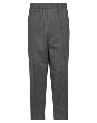 Messagerie Man Pants Lead Size 34 Wool, Polyester In Grey