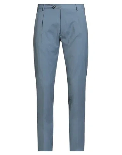 Messagerie Man Pants Light Blue Size 32 Polyester, Wool, Elastane
