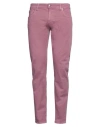 Messagerie Man Pants Mauve Size 33 Cotton, Elastane In Purple