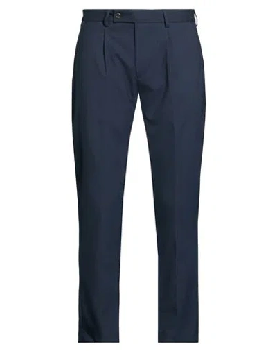 Messagerie Man Pants Navy Size 30 Viscose, Polyester, Wool, Elastane In Blue