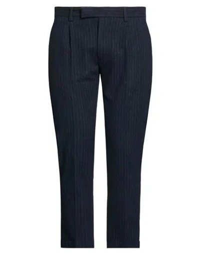 Messagerie Man Pants Navy Size 34 Wool, Polyester In Blue