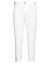 Messagerie Man Pants Off White Size 36 Cotton, Elastane