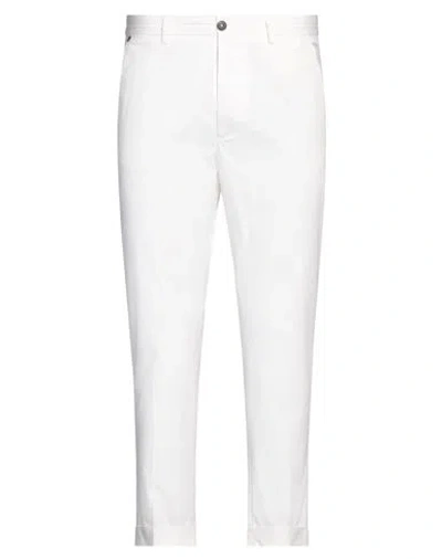 Messagerie Man Pants Off White Size 36 Cotton, Elastane