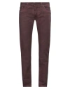 Messagerie Man Pants Plum Size 32 Cotton, Elastane In Purple