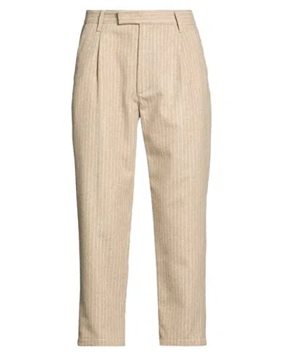 Messagerie Man Pants Sand Size 32 Wool, Polyester In Multi
