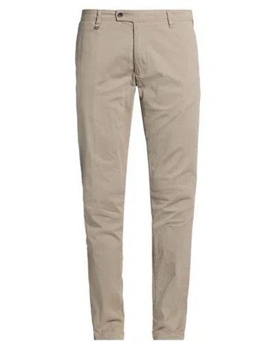 Messagerie Man Pants Taupe Size 38 Cotton, Elastane In Grey