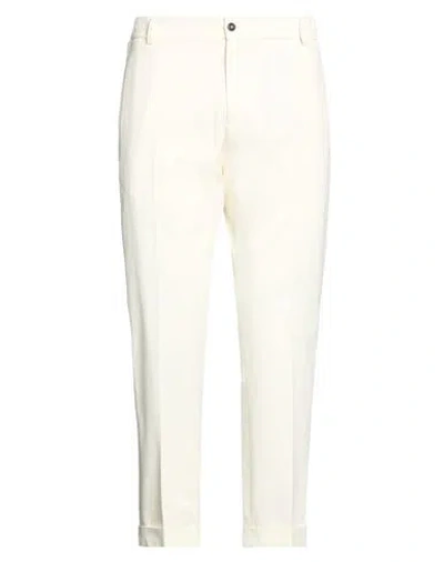 Messagerie Man Pants White Size 34 Cotton, Elastane