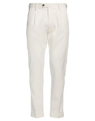 Messagerie Man Pants White Size 34 Cotton, Elastane