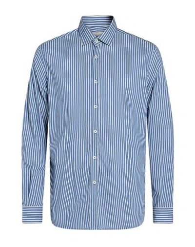 Messagerie Man Shirt Azure Size 16 Cotton, Polyamide, Elastane In Blue