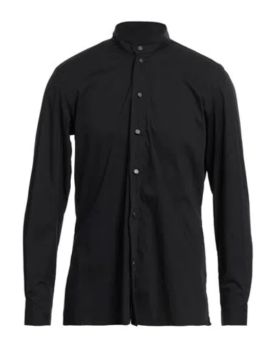 Messagerie Man Shirt Black Size 16 ½ Cotton, Polyamide, Elastane