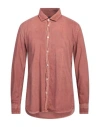 Messagerie Man Shirt Brick Size 17 Cotton In Red