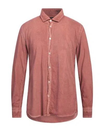 Messagerie Man Shirt Brick Size 17 Cotton In Red