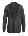 MESSAGERIE MESSAGERIE MAN SHIRT CHARCOAL SIZE 16 ½ LINEN, COTTON