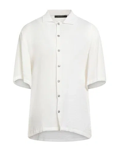 Messagerie Man Shirt Ivory Size 16 Viscose, Polyamide