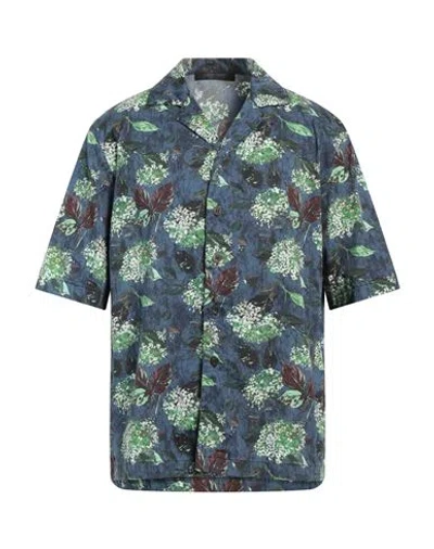 Messagerie Man Shirt Navy Blue Size L Cotton