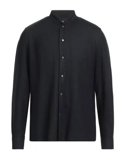 Messagerie Man Shirt Navy Size 16 ½ Virgin Wool, Acrylic, Polyamide, Cashmere
