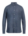 MESSAGERIE MESSAGERIE MAN SHIRT NAVY SIZE 17 ½ LINEN