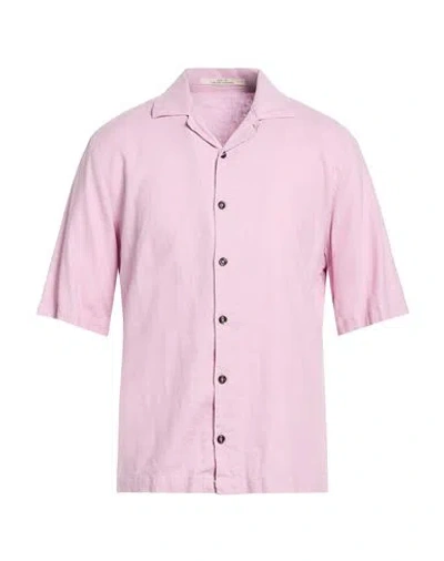 Messagerie Man Shirt Pink Size 16 Linen, Viscose