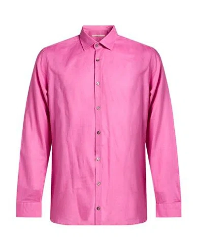 Messagerie Man Shirt Pink Size 16 ½ Linen, Viscose