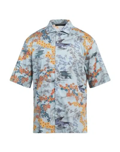 Messagerie Man Shirt Sky Blue Size 17 Cotton