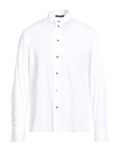 Messagerie Man Shirt White Size 17 Cotton, Polyamide, Elastane