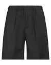 Messagerie Man Shorts & Bermuda Shorts Black Size 32 Wool, Polyester, Elastane