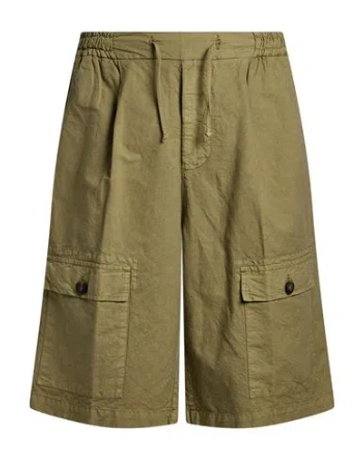 Messagerie Man Shorts & Bermuda Shorts Military Green Size 32 Cotton, Hemp