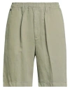 Messagerie Man Shorts & Bermuda Shorts Military Green Size 32 Cotton, Linen, Lyocell
