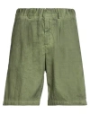 Messagerie Man Shorts & Bermuda Shorts Military Green Size 32 Hemp, Cotton, Elastane