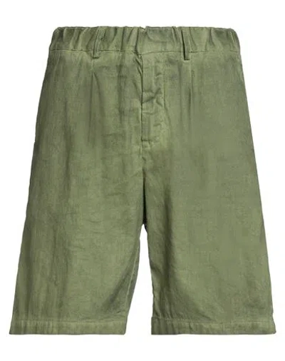 Messagerie Man Shorts & Bermuda Shorts Military Green Size 32 Hemp, Cotton, Elastane