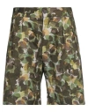 Messagerie Man Shorts & Bermuda Shorts Military Green Size 38 Cotton, Elastane In Green