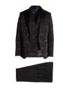 Messagerie Luxe Fabrics Man Suit Black Size 42 Viscose, Polyester