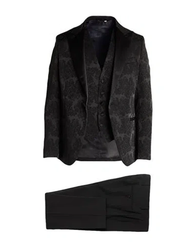 MESSAGERIE MESSAGERIE MAN SUIT BLACK SIZE 38 VISCOSE, POLYESTER