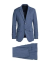 Messagerie Man Suit Navy Size 38 Polyester, Wool, Elastane In Blue