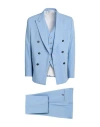 Messagerie Man Suit Sky Blue Size 40 Polyester, Viscose, Elastane