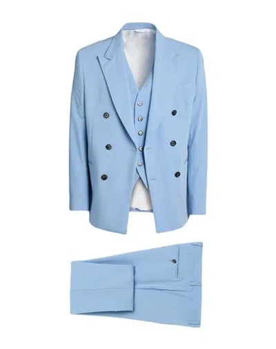 Messagerie Man Suit Sky Blue Size 40 Polyester, Viscose, Elastane