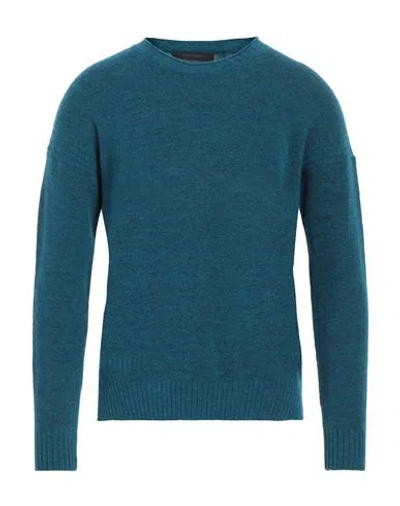 Messagerie Man Sweater Azure Size L/xl Merino Wool, Nylon, Alpaca Wool, Elastane In Blue
