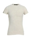 Messagerie Man Sweater Beige Size M Linen, Viscose, Lycra