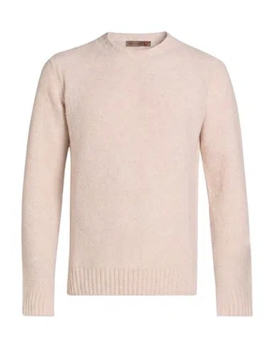 Messagerie Man Sweater Beige Size M Virgin Wool, Cotton, Polyamide In Blue