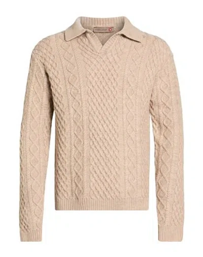 Messagerie Man Sweater Beige Size M Wool, Polyamide In Pink